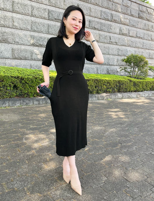 シアーニットワンピース ブラック ボトルネックシアーニットワンピース シアーニットワンピース ブラック ボトルネックシアーニットワンピース