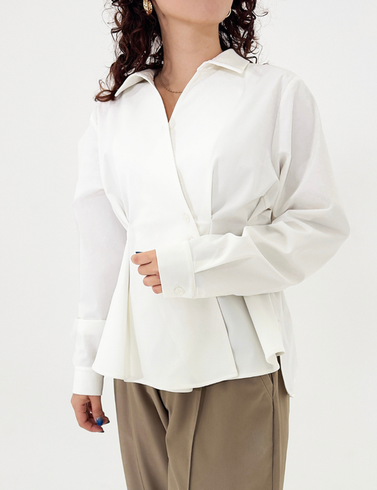 【日本製生地】撥水ストレッチカシュクールシャツ