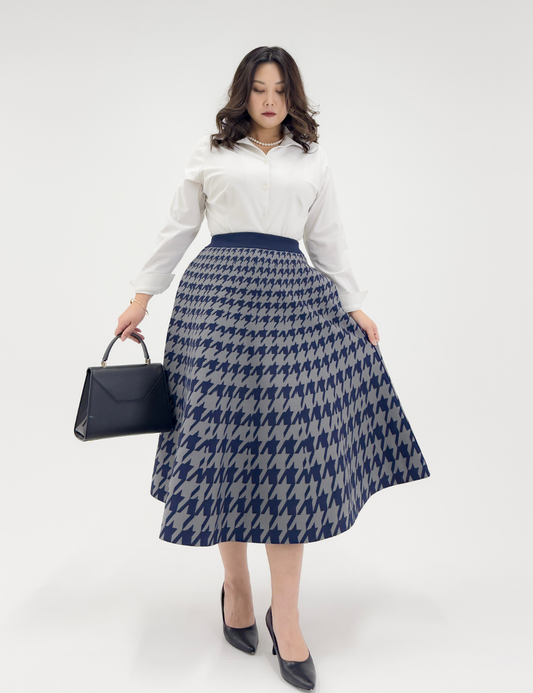 ハウンドトゥースニットスカート