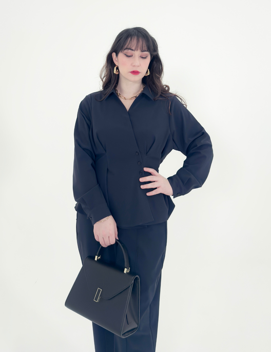 【日本製生地】撥水ストレッチカシュクールシャツ