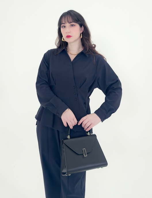 【日本製生地】撥水ストレッチカシュクールシャツ