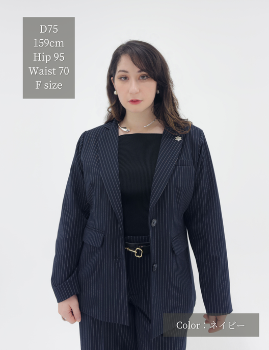 オーバーストライプパートナージャケット【セットアップ可能】