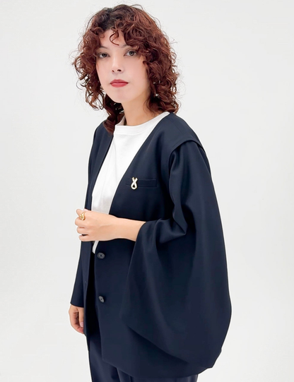 SERPENTINA 3WAYパートナージャケット ネイビー 斜め モデル着用