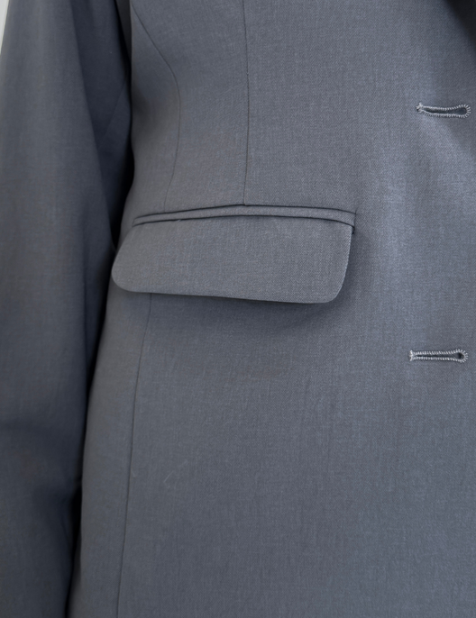 SERPENTINA 【日本製生地】撥水オーバーパートナージャケット【セットアップ可能】 グレー ディティール