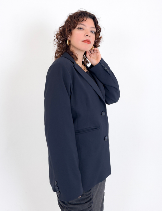 SERPENTINA 【日本製生地】撥水オーバーパートナージャケット【セットアップ可能】 ネイビー 横 モデル着用