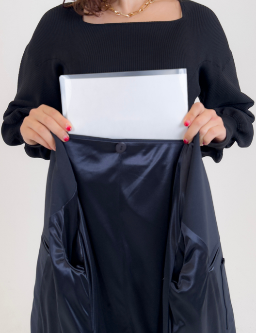 SERPENTINA 【日本製生地】撥水オーバーパートナージャケット【セットアップ可能】 ネイビー ディティール