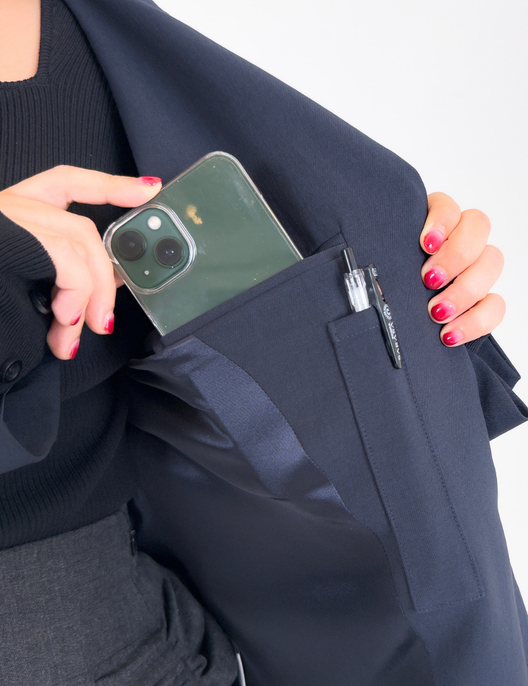 SERPENTINA 【日本製生地】撥水オーバーパートナージャケット【セットアップ可能】 ネイビー ディティール