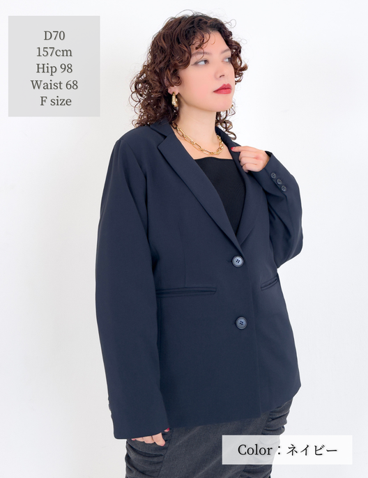 SERPENTINA 【日本製生地】撥水オーバーパートナージャケット【セットアップ可能】 ネイビー 斜め モデル着用