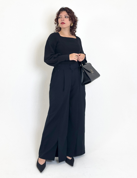 SERPENTINA 【日本製生地】撥水センターベンツパンツ【セットアップ可能】 ネイビー 正面 モデル着用