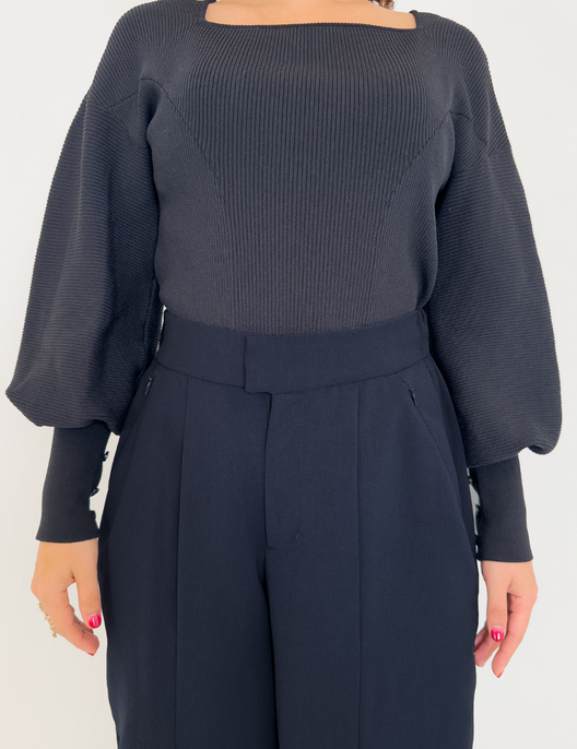 SERPENTINA 【日本製生地】撥水センターベンツパンツ【セットアップ可能】ネイビー アップ ディティール