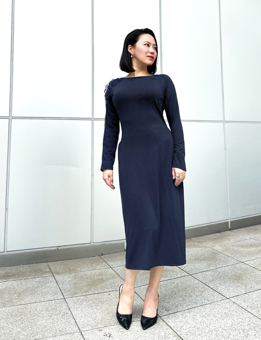 セルペンティナ2wayチュールドレープワンピネイビー セルペンティナ2wayチュールドレープワンピネイビー