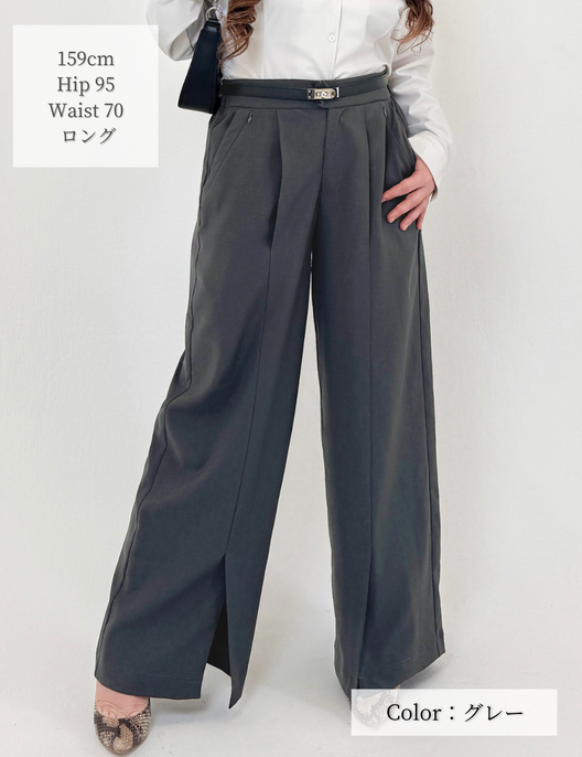SERPENTINA 【日本製生地】撥水センターベンツパンツ【セットアップ可能】グレー アップ モデル着用