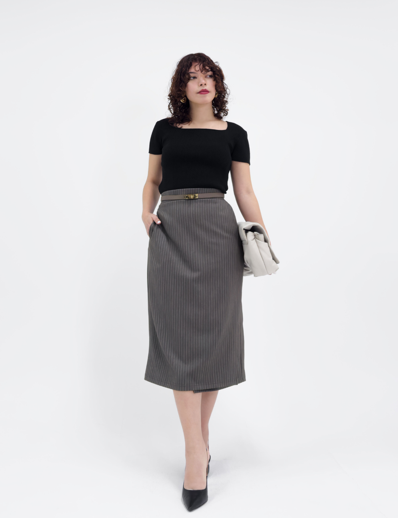 ストライプラップライクスカート【セットアップ可能】