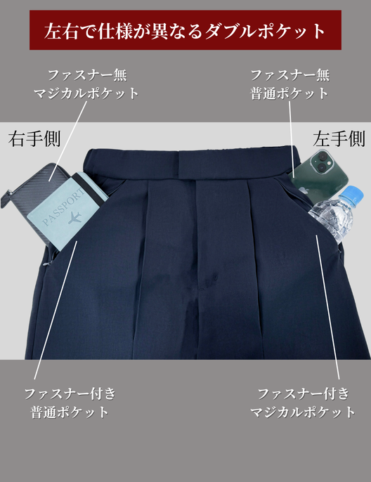 SERPENTINA 【日本製生地】撥水センターベンツパンツ【セットアップ可能】ネイビー 機能説明