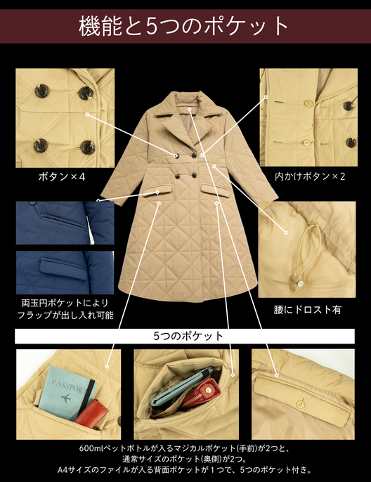 ウォッシャブルキルティングコート - SERPENTINA ONLINE STORE