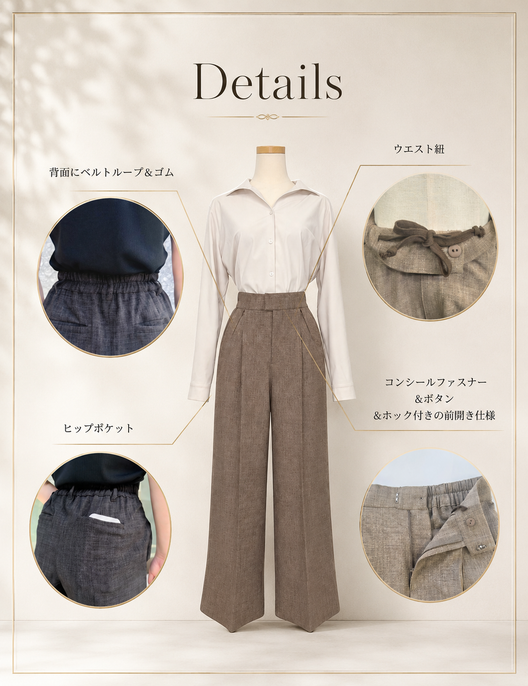 リネンライクパンツ